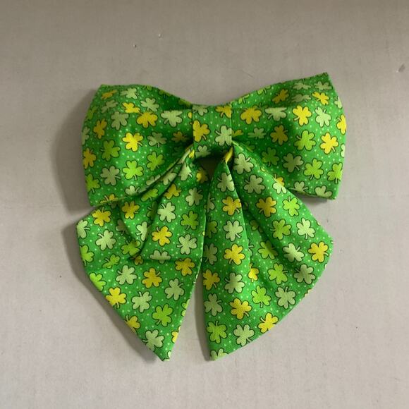 Unique Style Paws Cotton Dog Collar With Removable Bow St. Patrick Day - Picture 5 of 8